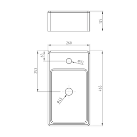 Bacha de apoyo rectangular Peirano 165x260x125 blanca BCH13