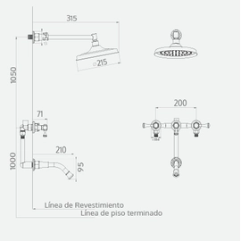 Griferia de Ducha Con Transferencia Antique Lever XXL Cromo Andez 0604.41