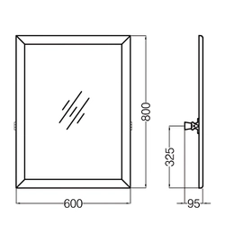 Espejo Ferrum 60x80 espacio rebatible ESP-ES-001-BL