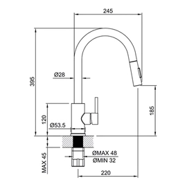 Grifería de cocina Peirano hoop niquel monocomando 20-202NI