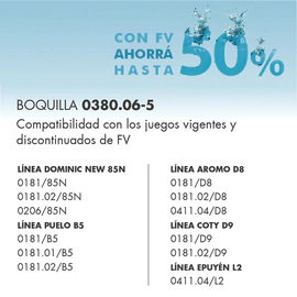 Boquilla aireadora FV repuesto rectrictora de caudal 0380.06-5-BT