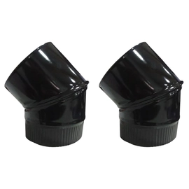 Kit codos Tromen 6 pulgadas negro enlozado (2) 05-00-015