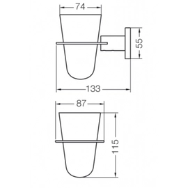 Accesorio baño Fv Portavaso Con Vaso Nerea 169/59 Cromo