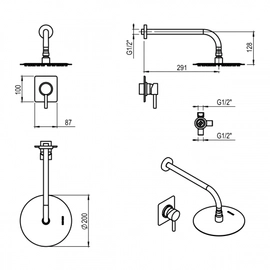 Griferia ducha Hidromet Vector s/transf 42104 cr