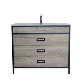 Vanitory Campi iron100 roble/vintage con mesada 1 agujero