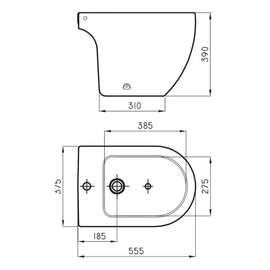 Bidet Ferrum fontana 1AG blanco FON-BI-101-BL