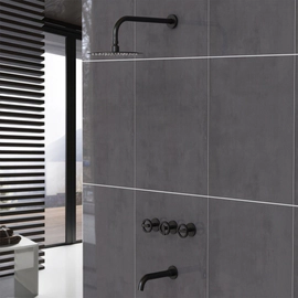 Griferia ducha c/transfe. Ring Hidromet Black 11508NEGR