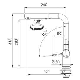 Grifería monoc grifo Active Franke l pull out 2 jets blanco polar 0653-387