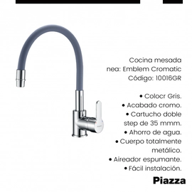 Grifería de cocina Piazza Emblem Monocomando