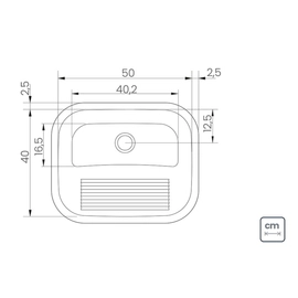 Bacha de lavadero Tramontina 50x40cm hera 34L satinado 94400107