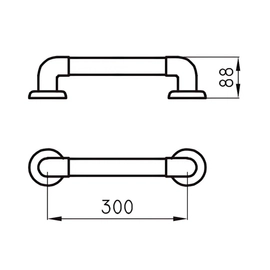 Barral Ferrum 30 cm traful recto rojo ESP-BR-012-RO