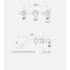 Griferia De Pared Antique Cruz Bronce Viejo Andez 550.40.05