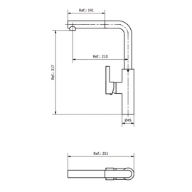 Grifería Piazza kitchen pro 10316 rociador extraíble