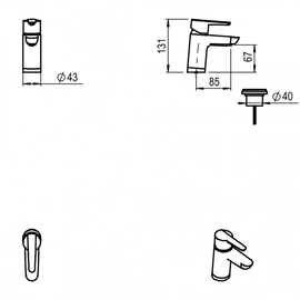 Griferia de lavatorio Hidromet Flat monoc Black 8401