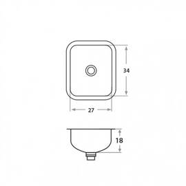 Bacha de cocina Mi Pileta simple bajo mesada Ac 342