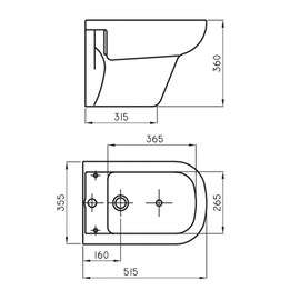 Bidet Ferrum bari de colgar 1 ag blanco BAR-BI-111-BL