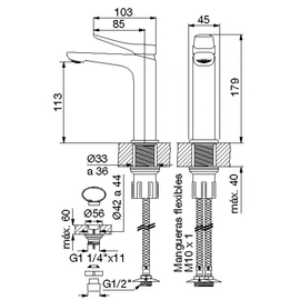 Grifería de lavatorio chapelco monocomando cromo 0181/S7