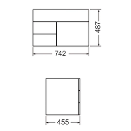 Mueble vanitory Ferrum 75cm cadria de colgar CDR-MB-014-BL