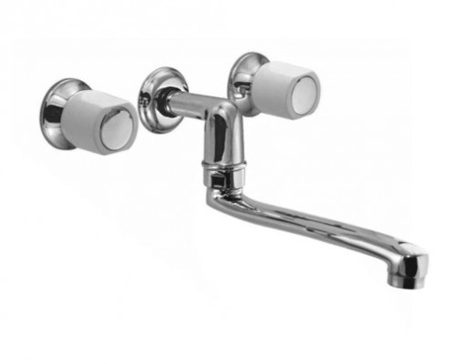 Griferia de Cocina pared Hidromet Viena cromo bco 01035CRBL