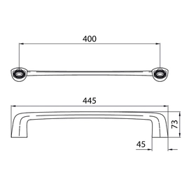 Toallero FV epuyen barral recto negro 0164/L2-NG