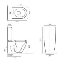 Inodoro Uhome rimless con mochila CL-11051B