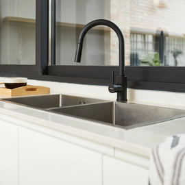 Griferia cocina monoc valencia pico extraible black 20-122n