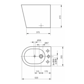 Bidet Piazza Padova 1 ag bco B0904