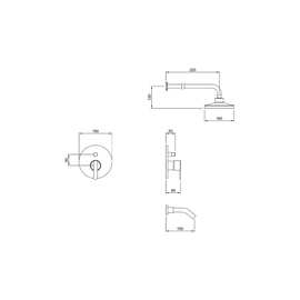 Griferia de ducha Monocomando Peirano Bilbao c/transf cr 80-130