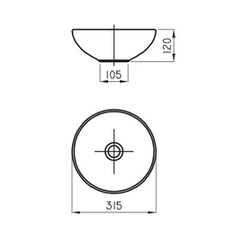 Bacha de lavatorio Ferrum persis chica de apoyo negra PRS-BH-092-NE