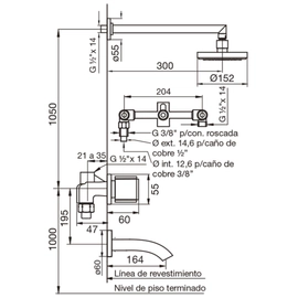 Grifería de ducha FV california con transferencia 0103/17-CR