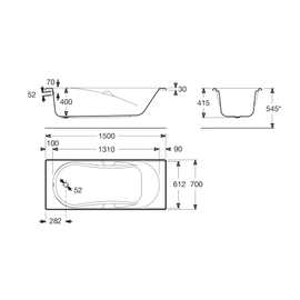Bañera acrilica Roca Genova 150x70 bca