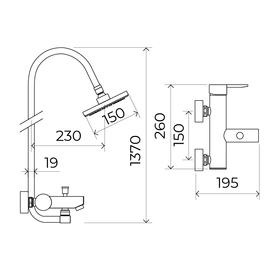 Griferia de ducha ext Estalgrif Magna cr