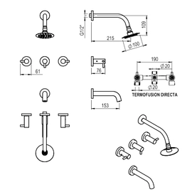 Griferia de ducha Hidromet c/transf Jet black 03703NEGR