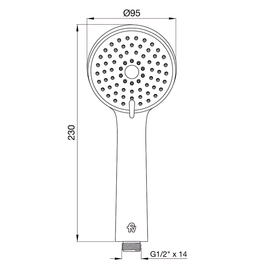 Duchador FV fijas articuladas manual 2 funciones 0125.PR0.2F-CR