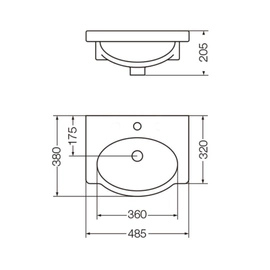 Bacha de lavatorio Ferrum 48 cm venecia 1 ag blanca VNC-MS-001-BL