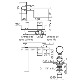 Grifería de lavatorio FV dominic new monocomando 0206/85N-CR