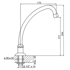 Grifería FV pico para válvula 0428-CR
