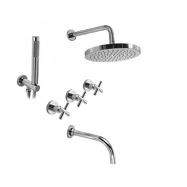 Griferia baño Hidromet 3 Vias Bañera + Duchador Sun Cruz