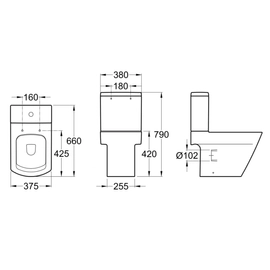 Inodoro Roca hall largo blanco 3L/6L