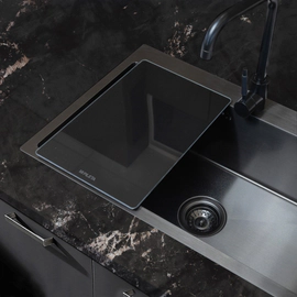 Bacha de cocina Mi pileta 65x35x22cm c/doficador etna black 718E