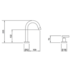 Grifería de lavatorio Peirano Adra doble comando cromo 60-162