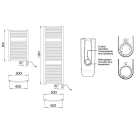 Toallero electrico Peisa scala 150E cromado