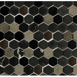 Revestimento Arren 30x30 Malla Hexagono nero  VPG02