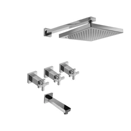 Griferia baño Hidromet Bañera C/Transferencia Geometry Cruz