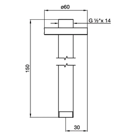 Brazo de ducha FV vertical cromo 0142-CR