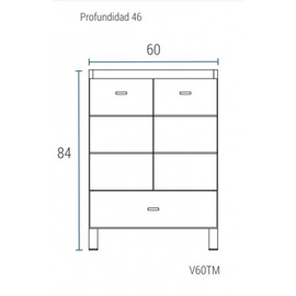 VANITORY SCHNEIDER TERRA MATRIX 60 con mesada