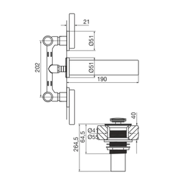 Griferia Lavatorio De Pared Skyline FR203/J9-BB Novum