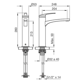 Grifería de cocina FV bonnie monocomando rose gold 0411/H1-RG