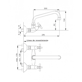 Griferia cocina Fv Pared Exterior Allegro 409/15 Cromo