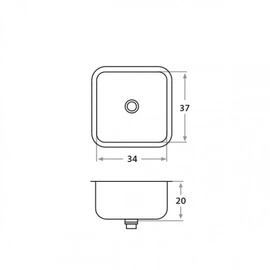 Bacha de cocina Mi Pileta bajo mesada simple Ac 402